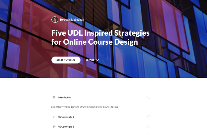 Five UDL Inspired Strategies for Online Course Design